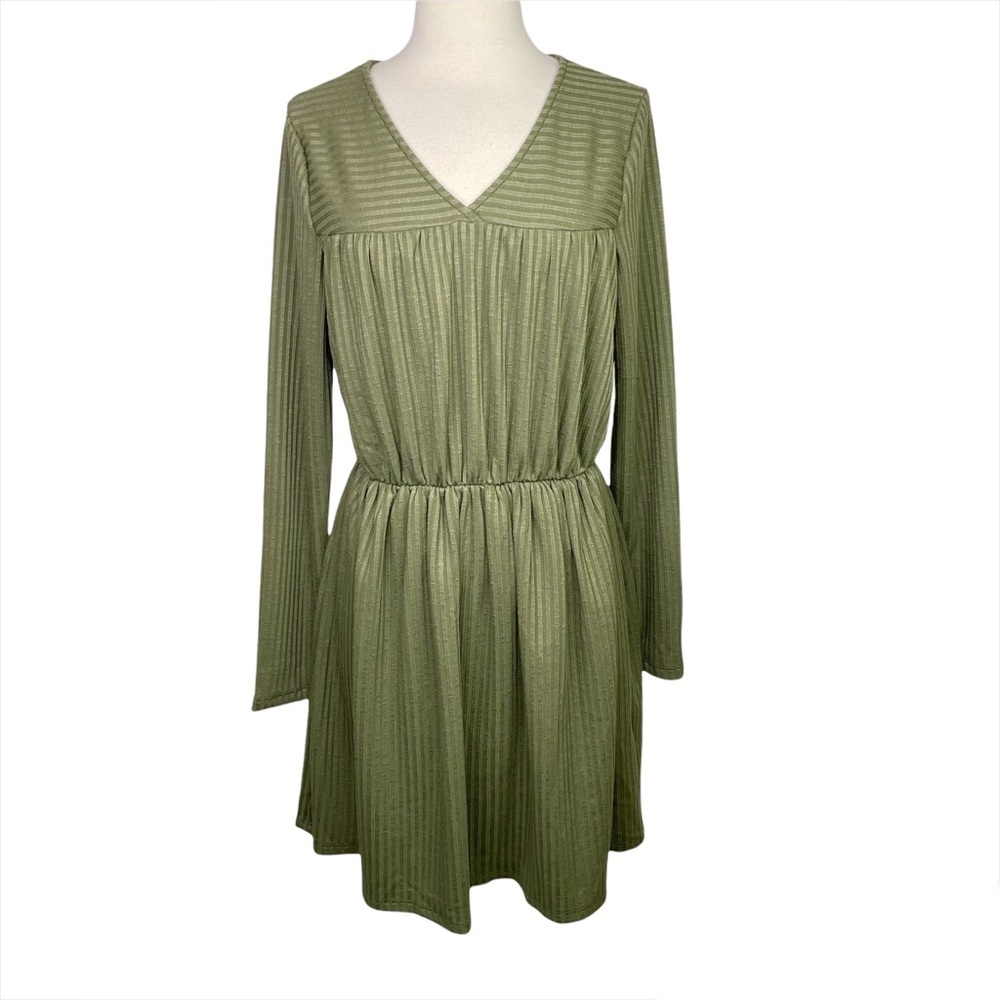 French Grey Anastasia Knit Ribbed Dress